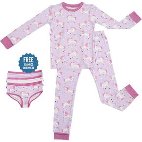 Zip N' Bear Baby Girl Soft Buttery Bamboo Viscose Pajamas Kardashian Pjs - Unicorn Utopia