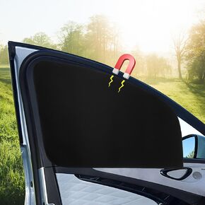 Ovege Car Window Shades 4pcs Magnetic -Side Window Sun Shade for Baby Car Privacy Curtain UV Protection－Front&Back 4pcs