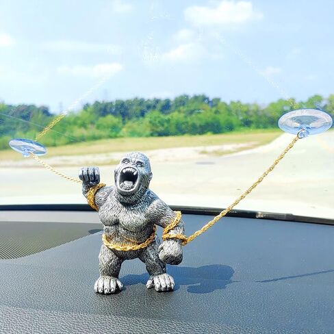 Cool Gorilla Car Ornaments for Dashboard, Automotive Center Console Ornament Car Decorations, Cute Car Decor Charm Car Accessories Interior, Office/Home Decor in Saudi Arabia