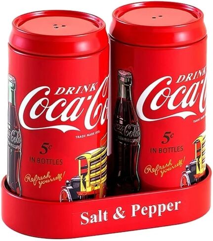 Corona Salt and Pepper Set with Holder, White and Blue, 2 pc set with tray, 4" High in Kuwait
