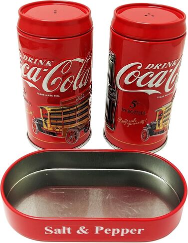 Corona Salt and Pepper Set with Holder, White and Blue, 2 pc set with tray, 4" High in Kuwait