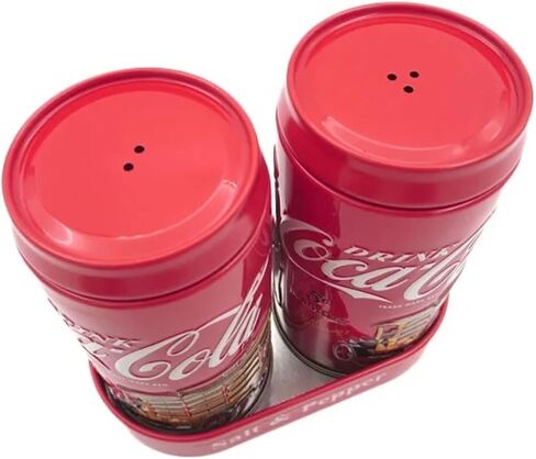 Corona Salt and Pepper Set with Holder, White and Blue, 2 pc set with tray, 4" High in Kuwait