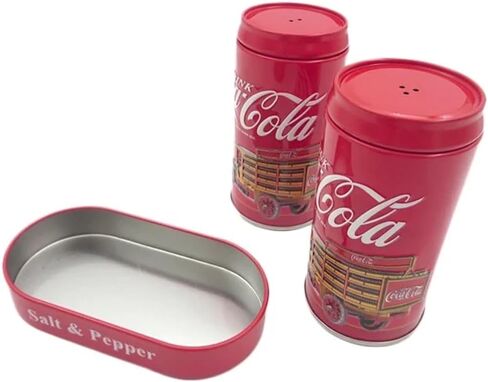 Corona Salt and Pepper Set with Holder, White and Blue, 2 pc set with tray, 4" High in Kuwait