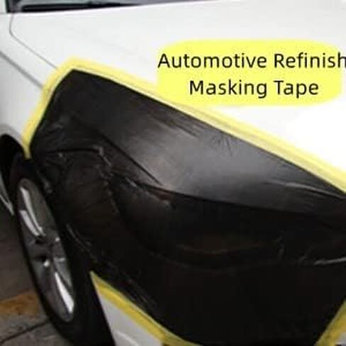 ADHES Automotive Refinish Masking Tape, Car Vehicles Auto Body Paint Tape for Curve High Temperature Resistance Automotive Painters Tape 1.4 inch x 60 yds x 6 Rolls, Yellow in Saudi Arabia