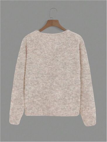 SHENHE Women's Asymmetrical Button Down Crewneck Cardigan Long Sleeve Casual Sweater in Saudi Arabia