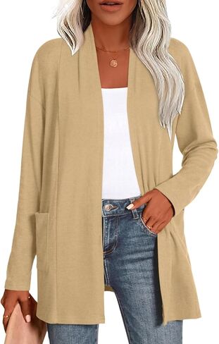 Anymiss Womens Lightweight Cardigan Sweaters with Pocket Long Sleeve Plus Size Cardigan in Kuwait