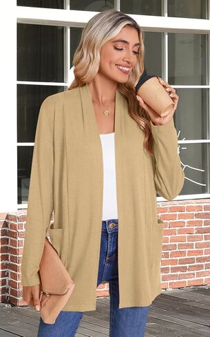 Anymiss Womens Lightweight Cardigan Sweaters with Pocket Long Sleeve Plus Size Cardigan in Kuwait
