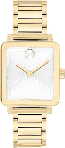 ساعة Movado Bold Evolution 2.0 للسيدات الفاخرة، حركة كوارتز سويسرية - ستانلس ستيل - مقاومة للماء حتى 3ATM - هدية كلاسيكية 28 مم × 26 مم لها in Kuwait