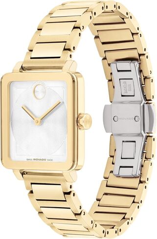 ساعة Movado Bold Evolution 2.0 للسيدات الفاخرة، حركة كوارتز سويسرية - ستانلس ستيل - مقاومة للماء حتى 3ATM - هدية كلاسيكية 28 مم × 26 مم لها in Kuwait