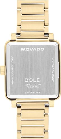 ساعة Movado Bold Evolution 2.0 للسيدات الفاخرة، حركة كوارتز سويسرية - ستانلس ستيل - مقاومة للماء حتى 3ATM - هدية كلاسيكية 28 مم × 26 مم لها in Kuwait