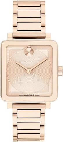 ساعة Movado Bold Evolution 2.0 للسيدات الفاخرة، حركة كوارتز سويسرية - ستانلس ستيل - مقاومة للماء حتى 3ATM - هدية كلاسيكية 28 مم × 26 مم لها in Kuwait