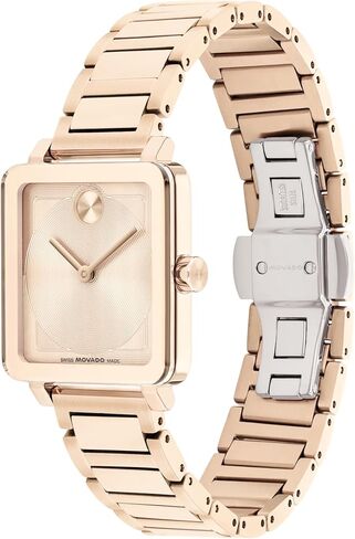 ساعة Movado Bold Evolution 2.0 للسيدات الفاخرة، حركة كوارتز سويسرية - ستانلس ستيل - مقاومة للماء حتى 3ATM - هدية كلاسيكية 28 مم × 26 مم لها in Kuwait