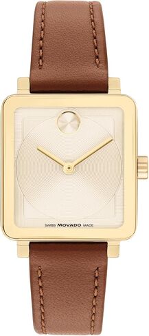 ساعة Movado Bold Evolution 2.0 للسيدات الفاخرة، حركة كوارتز سويسرية - ستانلس ستيل - مقاومة للماء حتى 3ATM - هدية كلاسيكية 28 مم × 26 مم لها in Kuwait