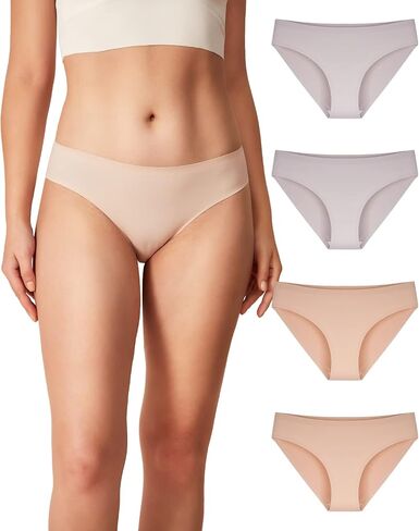 Women's Seamless Bikini Underwear No Show Panties Invisibles Briefs Soft Stretch Hipster Perfect for Legging, 4-Pack in Saudi Arabia