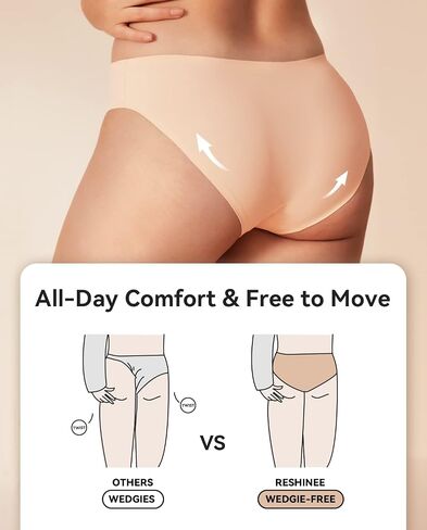 Women's Seamless Bikini Underwear No Show Panties Invisibles Briefs Soft Stretch Hipster Perfect for Legging, 4-Pack in Saudi Arabia