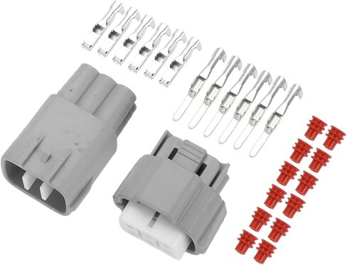 6 Pin Headlight Wiper Spray Connector Plug 2.2mm Series Male Female Wire Terminal Connector for Toyota for Nissan Plastic Gray 1 Set in Saudi Arabia