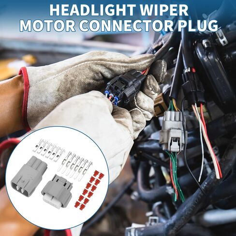 6 Pin Headlight Wiper Spray Connector Plug 2.2mm Series Male Female Wire Terminal Connector for Toyota for Nissan Plastic Gray 1 Set in Saudi Arabia