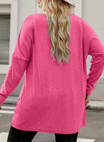 Eytino Womens Plus Size Long Sleeve Tops Crewneck Lightweight Sweatshirt Loose Casual Oversized T Shirts with Pockets(1X-5X) in Kuwait