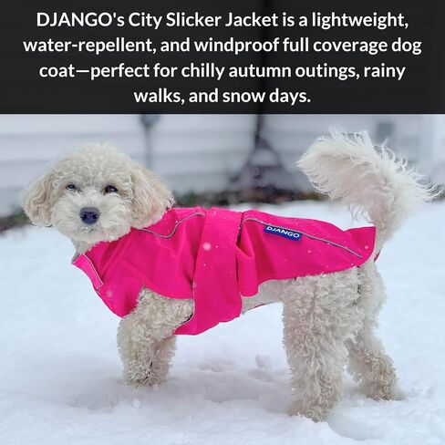 جاكيت DJANGO City Slicker مناسب لجميع الأحوال الجوية ومعطف واق من المطر طارد للماء مع أنابيب عاكسة (متوسط، أحمر كرزي) in Kuwait