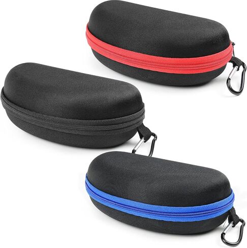 Yogo Vision Sunglasses Case 3 Pack Hard Shell with Clip Portable Travel Zipper Eyeglasses Frame Glasses Case in Kuwait