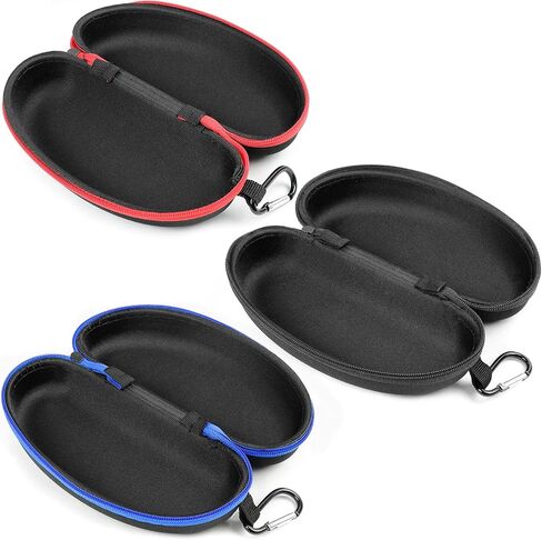 Yogo Vision Sunglasses Case 3 Pack Hard Shell with Clip Portable Travel Zipper Eyeglasses Frame Glasses Case in Kuwait