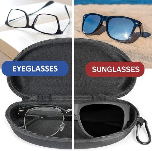 Yogo Vision Sunglasses Case 3 Pack Hard Shell with Clip Portable Travel Zipper Eyeglasses Frame Glasses Case in Kuwait