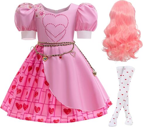 Kids Rise Red Costume Girls Bridget Pink Princess Dress Movie Cosplay Halloween Outfit in Saudi Arabia