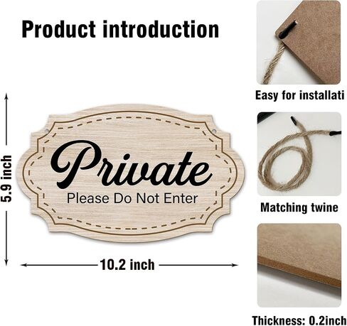 Private Please Do Not Enter No Soliciting Please Don't Disturb Rustic Wood Sign Hanging Plaque for Front Door Bedroom Sign Home Sign Wooden Hanging Decor Home Decor 5.9 X 10.2 Inches -DH118 in Saudi Arabia
