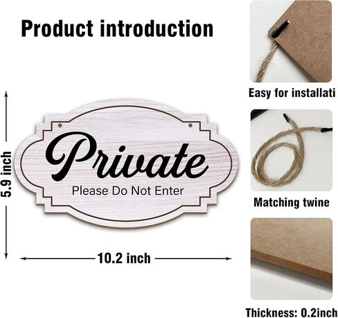Private Please Do Not Enter No Soliciting Please Don't Disturb Rustic Wood Sign Hanging Plaque for Front Door Bedroom Sign Home Sign Wooden Hanging Decor Home Decor 5.9 X 10.2 Inches -DH118 in Saudi Arabia