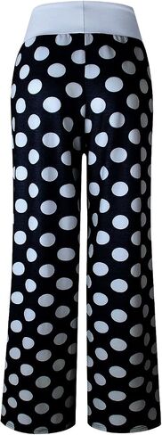 AMiERY Women's Pajama Lounge Pants Floral Striped Polka Dot Print Comfy Casual Stretch Palazzo Bottoms Pants Wide Leg in Saudi Arabia