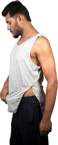 Post Surgery Shoulder Recovery Tearaway Snap Open Tank Top | Easy Access Post-Op Care | Premium Cotton Blend in Kuwait
