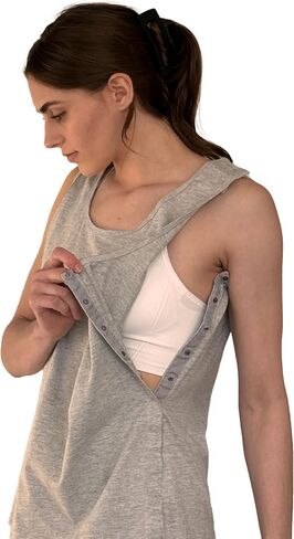 Post Surgery Shoulder Recovery Tearaway Snap Open Tank Top | Easy Access Post-Op Care | Premium Cotton Blend in Kuwait