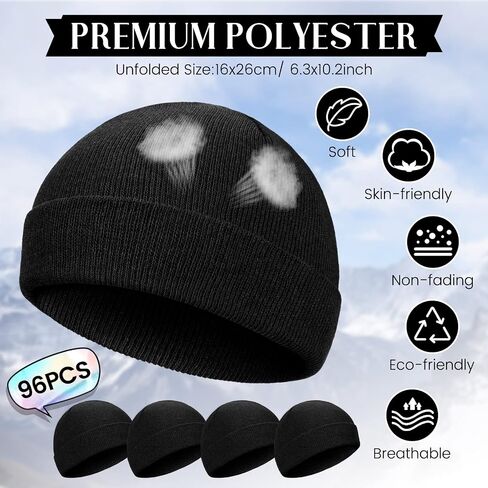 Tarpop 96 Pack Beanies Unisex Bulk for Men Women, Winter Beanie Hats Packs Knit Hat Warm Skull Cap Homeless in Saudi Arabia