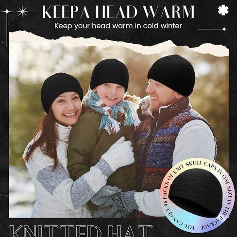 Tarpop 96 Pack Beanies Unisex Bulk for Men Women, Winter Beanie Hats Packs Knit Hat Warm Skull Cap Homeless in Saudi Arabia