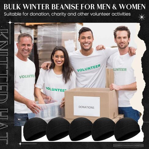 Tarpop 96 Pack Beanies Unisex Bulk for Men Women, Winter Beanie Hats Packs Knit Hat Warm Skull Cap Homeless in Saudi Arabia