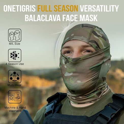 OneTigris Balaclava Face Mask Men, Women's Full Head Wrap Motorcycle Cooling Neck Gaiter Tactical Hood for Hiking Cycling in Saudi Arabia