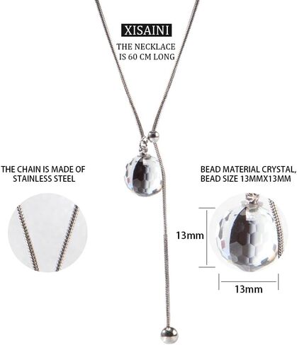 Disco Ball Crystal Necklace for Women Colourful Pandent Fashion Jewelry Gift for Her in Saudi Arabia