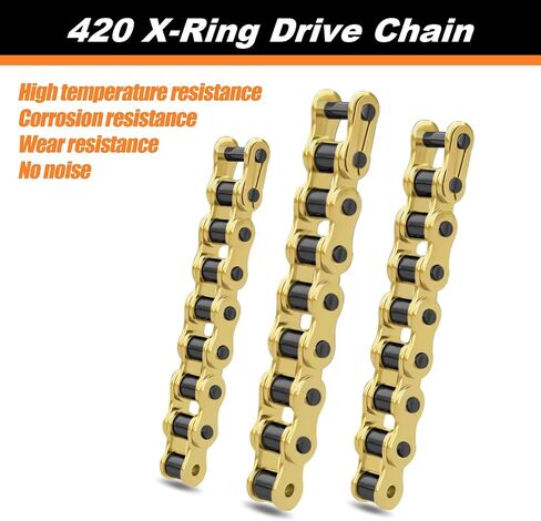 420 Chain X-Ring with Connecting Master Link, Gold(102 106 110 120 124 130 132) Links (132 Link) in Saudi Arabia