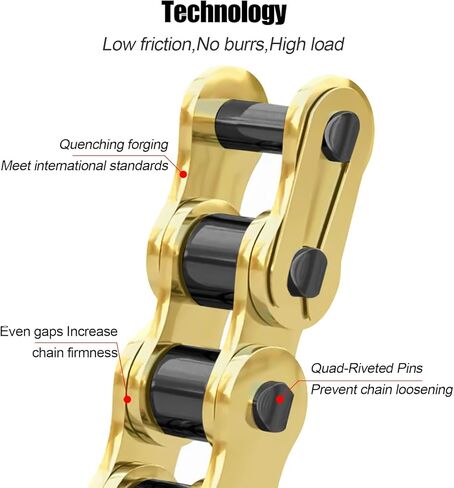 420 Chain X-Ring with Connecting Master Link, Gold(102 106 110 120 124 130 132) Links (132 Link) in Saudi Arabia