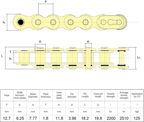 420 Chain X-Ring with Connecting Master Link, Gold(102 106 110 120 124 130 132) Links (132 Link) in Saudi Arabia
