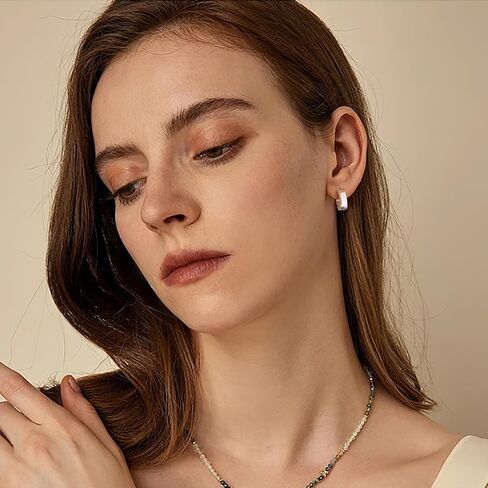 925 Sterling Silver Earrings Small Chunky Hoop Earrings for Women Trendy Huggie Hoop Earrings 14K Gold Plated Hypoallergenic Earrings Small Thick Huggie Hoops Earrings in Kuwait