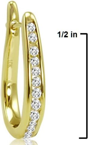IGI Certified 1/4ct TW Diamond Hoop Earrings in 10K Yellow or White Gold |Real Diamond Earrings for Women in Saudi Arabia