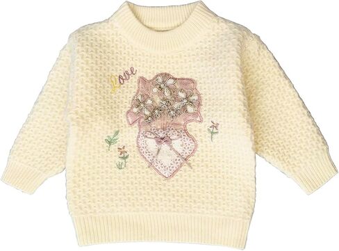 Peacolate 18M-10Y Spring Fall Winter Clothing Set Little&Big Girl Knit Turtleneck Pullover Sweater and Embroider Jeans in Kuwait