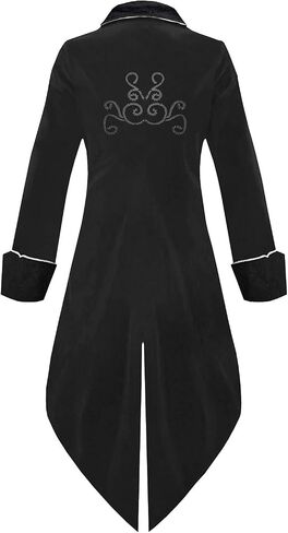 Medieval Steampunk Tailcoat Halloween Costumes for Men, Renaissance Pirate Vampire Gothic Jackets Vintage Warlock Frock Coat in Saudi Arabia