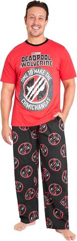 Marvel Deadpool and Wolverine Mens Pajama Set, Soft Comfy Loungewear PJ Set - Gifts for Men in Saudi Arabia