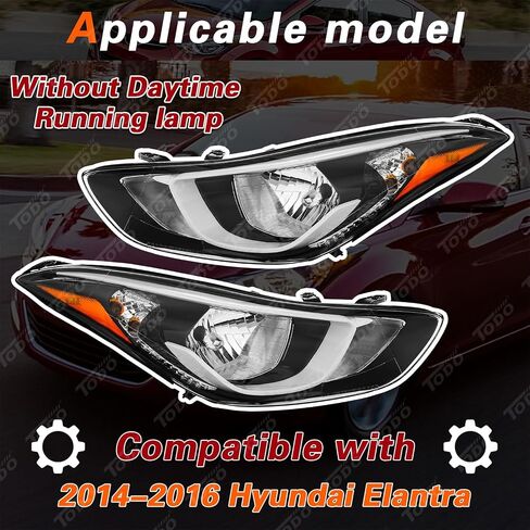 TODO Headlight Assembly Compatible with 2014 2015 2016 Elantra 92101-3Y500|HY250218, Driver Side(Left) in Kuwait