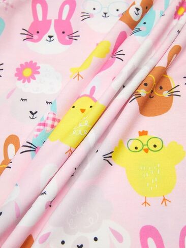 rrhss Girls 2 Piece Pajamas Cute Animal Print Long Sleeve Tops and Pants Set Comfy Sleepwear 5-14Y in Saudi Arabia