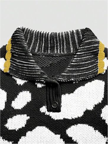 Floerns Women's Allover Print Sleeveless Knitted Tank Lapel Collar Sweater Vest in Saudi Arabia