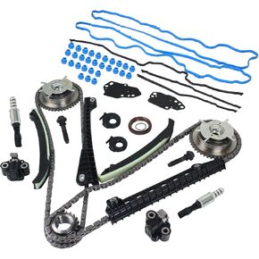 KUSATEC 3R2Z-6A257-DA Engine Timing Chain Kit w/Chain Tensioner Guide Rail Sprocket fit for 2004-2014 Ford Expedition F-150 F-250 F-350 Super Duty, Lincoln Mark LT Navigator,5.4L TK-FD019-1-S869