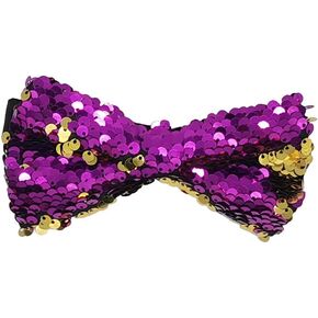 Men's Sequin Sparkly Shiny Bowties Reversible Sequins Two-Color Pre-tied Bow Ties for Party